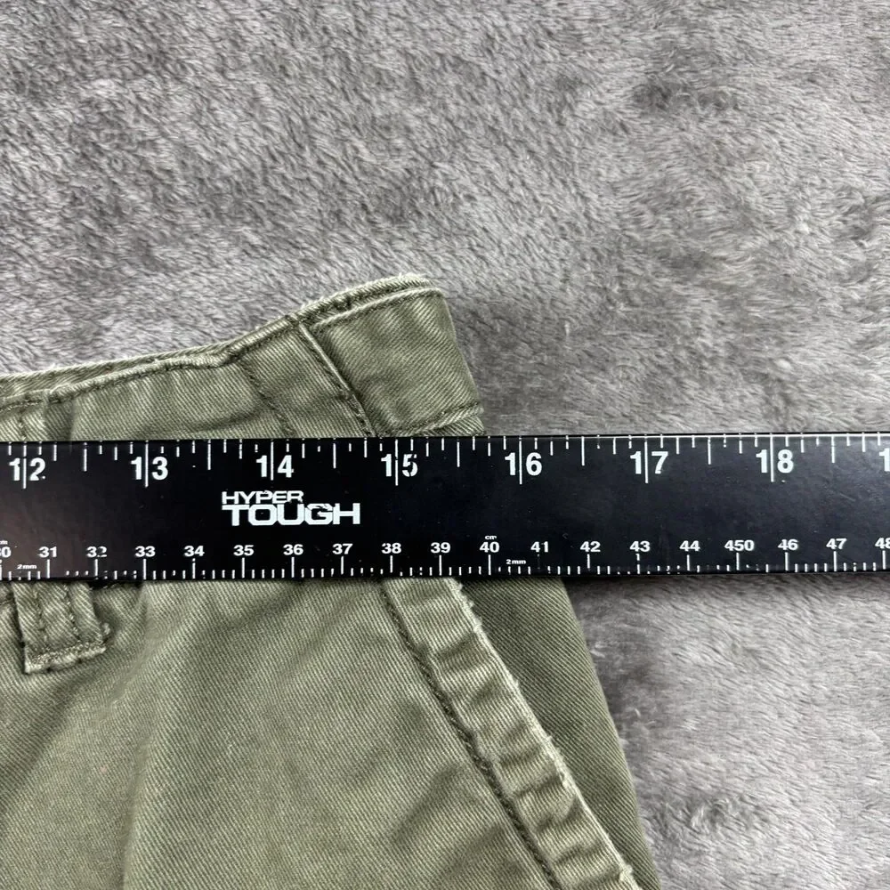 American Eagle Men Vintage Y2K Cargo Shorts Raw Frayed Hem Baggy Green 30 G294